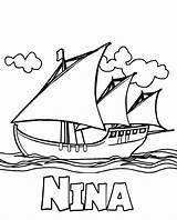 Pinta Santa Nina Columbus Maria Coloring Pages Ships La Kids Printable Fleet Color Getdrawings Getcolorings Choose Board sketch template