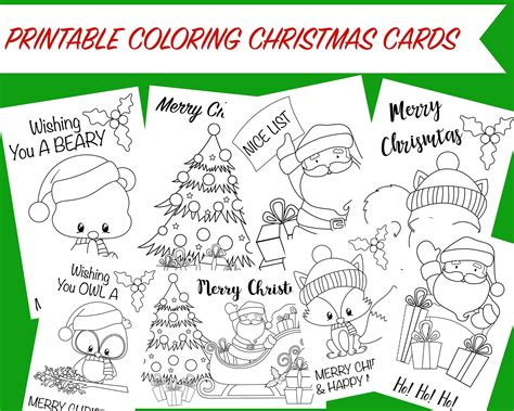 printable coloring christmas cards wunder mom