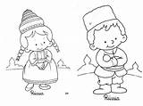 Coloring Pages Russia Outfit Rusia Vestimenta La 為孩子的色頁 sketch template