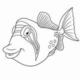 Trigger Triggerfish Underwater sketch template