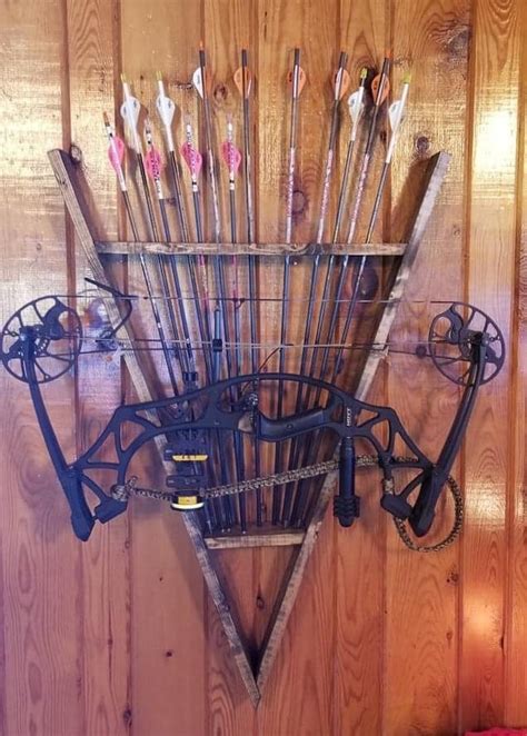 archery wall mount bow  arrow rack handmade bow  arrow etsy