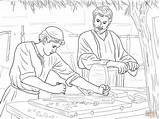 Jesus Coloring Carpenter Pages Christ Son Clipart Boy Carpentry Printable Bible Childhood Lazarus Raises Father Child Color Drawing Sheets Kids sketch template