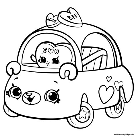cutie cars  girls coloring page printable
