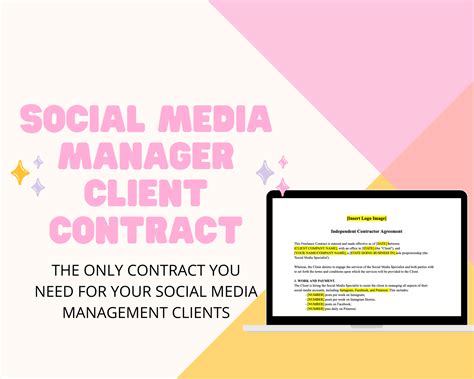 freelance social media manager client contract template social studio