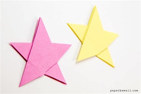 simple origami  point star tutorial  sheet paper kawaii