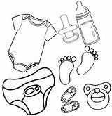 Coloring Baby Pages Accessories Cloth Diapers Pacifiers Bottles Toys sketch template