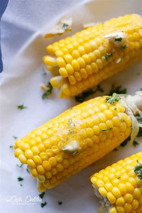 Corn On The Cob With Garlic Butter Cafe Delites