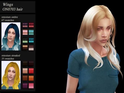 Sims 4 Hairs ~ The Sims Resource Wings On0703 Hair Retextured By Jenn