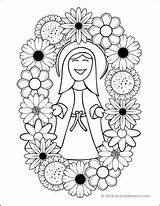 Mary Crowning Coloring Pages May Kids Printables Catholic Printable Flowers Perfect Use Around Preschool Virgin Mother Reallifeathome Cool Birthday Crafts sketch template