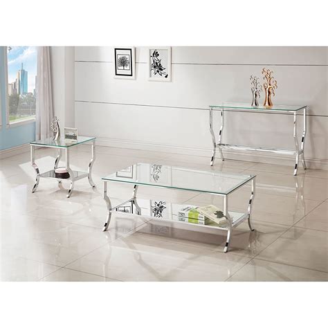 Coaster 1 Shelf Glass Top End Table In Chrome