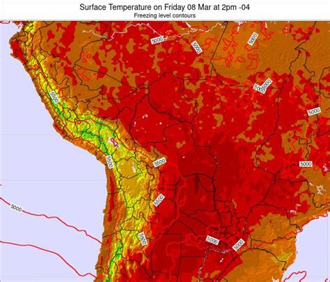 paraguay surface temperature  saturday  aug  pm bot