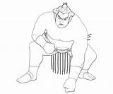 Sumo Coloring Wrestler Pages Getdrawings Tag Template sketch template