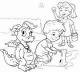 Coloring Tales Dragon Cassie Emmy Pages Castle Max Building Beach Fun Kids sketch template