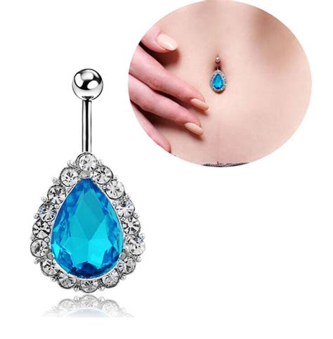 New Fashion 7 Color Crystal Belly Button Rings Cute Belly