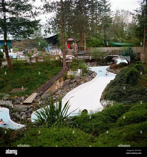 outdoor swimming pool  rapids  center parcs longleat wiltshire england united kingdom