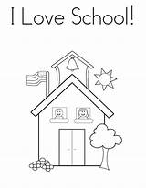 School Coloring House sketch template