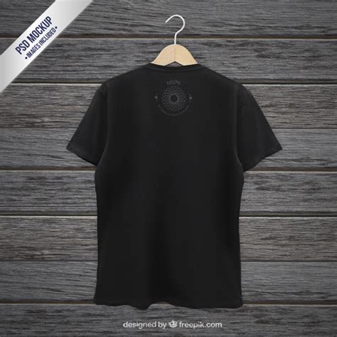 Free Psd Black T Shirt Back Mockup