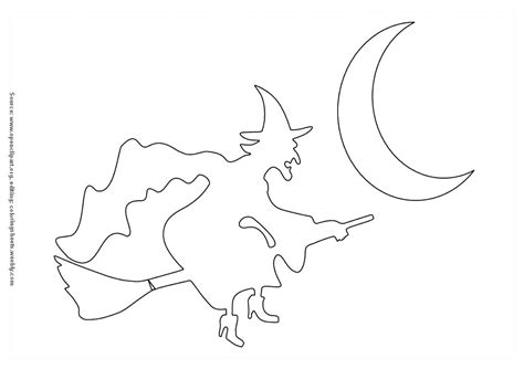 witch   broom coloring sheets