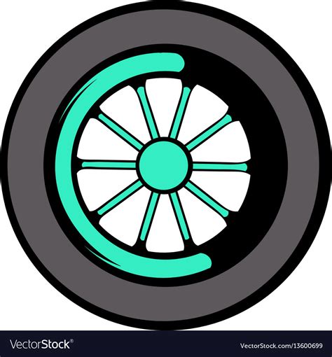 car wheel icon icon cartoon royalty  vector image