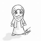 Hijab sketch template