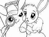 Pikachu Evoli Detective Eevee Pokemon Colorir Meisterdetektiv Desenhos Malvorlagen Morningkids Pokémon Imprimer Gratis Coloriages sketch template