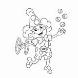 Juggling Coloring Funny Clown Outline Balls Cartoon Preview sketch template