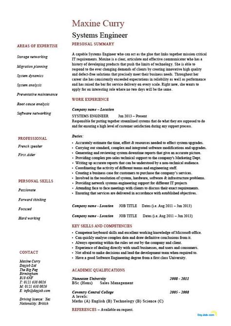 systems engineer resume examples    security jobs