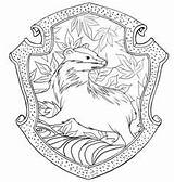 Hufflepuff Ravenclaw Crest Drawing sketch template
