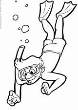 Scuba Diving Coloring Pages Printable Books Print sketch template