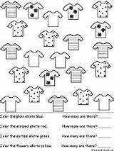 Sorting Shirts Count Color Math Worksheets Clothes Shapes Worksheet Clothing Enchantedlearning Activities Size Tiny Answers Words sketch template