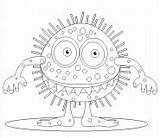Coloring Monsters Influenza Virus Pages Printable Kids sketch template