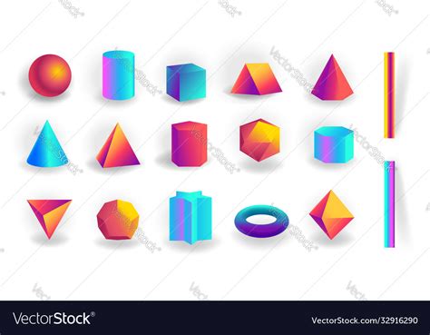 set  geometric shapes  editable strokes vector image
