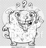 Dumb Ugly Outlined Questions Dog Coloring Clipart Cartoon Vector Thoman Cory sketch template