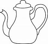 Coloring Clipart Kettle Tea Pages sketch template