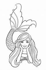 Coloring Barbie Pages Mermaid Print Cute Girls Sheets Cartoon Merliah sketch template