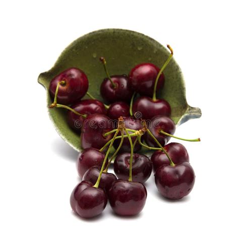dark red cherry isolated stock photo image  fleshy