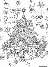 Noel Sapin Zentangle Adulte Colorier Classique Fois Imprimé sketch template