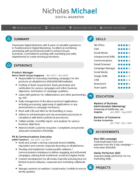 cv marketing digital marketing resume cv template good resume examples