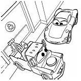Mater Coloring Pages Mcqueen Tow Lightning Sally Meet Disney Cars Street sketch template