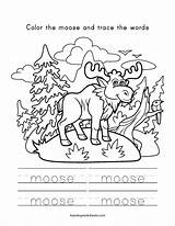 Moose Trace Color Words sketch template