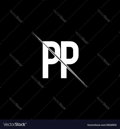 pp logo monogram  slash style design template vector image