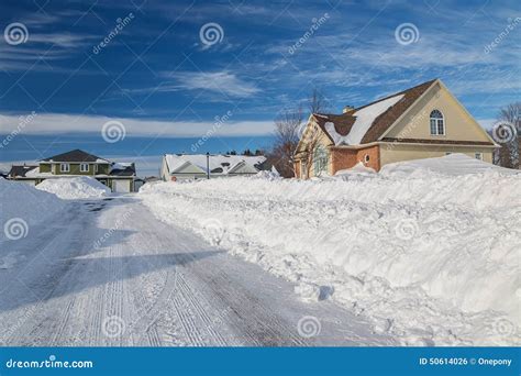 suburban snowfall stock photo image  beautiful neighborhood