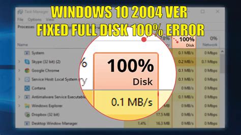 Fix Full Disk 100 Error With Windows 10 Version 2004 New Way 2020