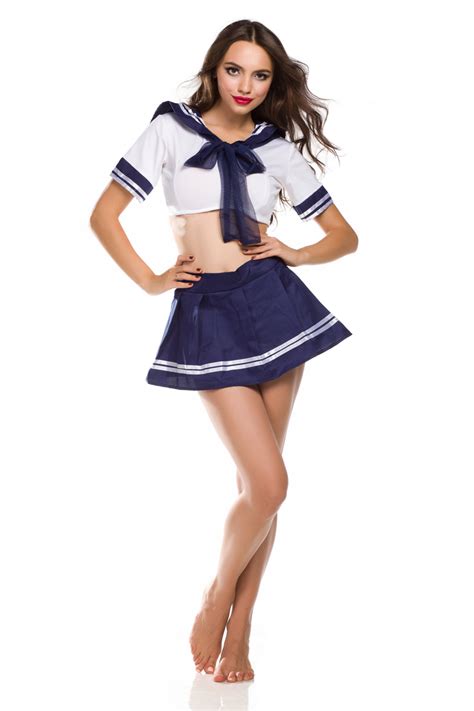 Cute Sexy Japanese School Girl Sailor Uniform Cosplay Costume Halloween