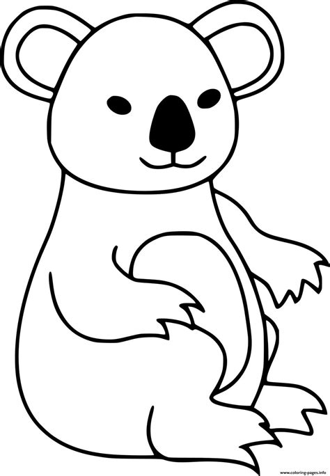 simple koala coloring page printable