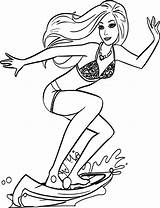 Coloring Barbie Pages Surfing Waves Surfer Girl Getcolorings Wecoloringpage Printable Movie Getdrawings Color Print Colorings Template Bup Hinh Mau sketch template