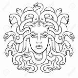 Medusa Drawing Coloring Vector Greek Face Head Myth Creature Mito Snakes Di Easy Illustration Book Painting Drawings Greco Choose Board sketch template