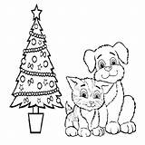 Coloring Pages Christmas Dog Cat Cats Print Printable Kittens Dogs Detailed Color Cute Realistic Getcolorings Tabby Anime sketch template