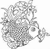 Goldfish Fish sketch template