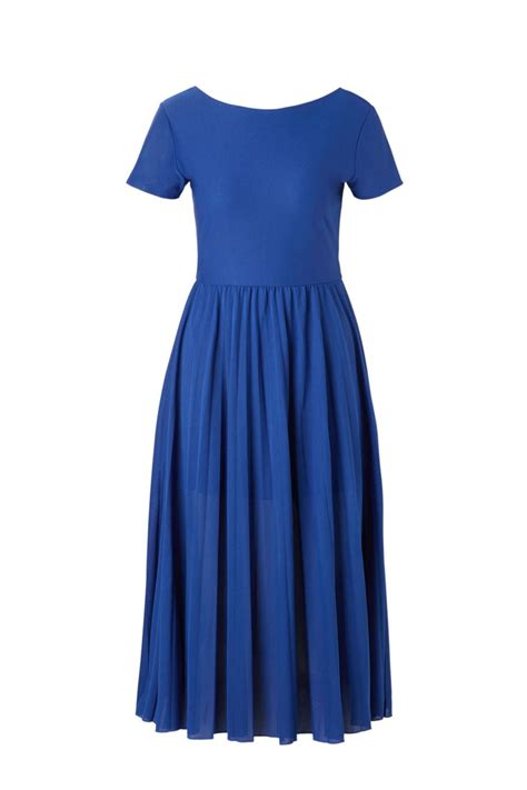 jurk blauw de jurk mode jurken met korte mouwen